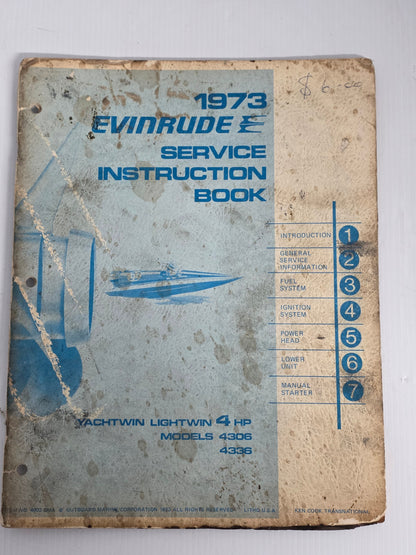 1973 Evinrude 4HP Service Manual | Genuine Used Manual