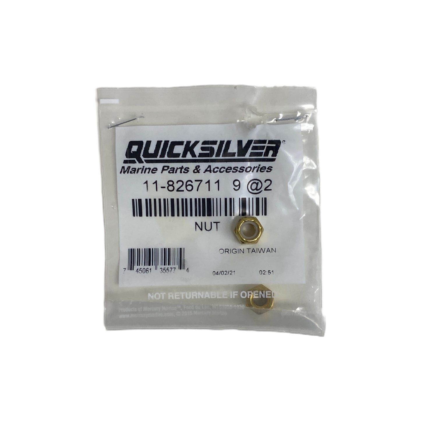 118267119 Mercury MerCruiser Nut Control cables Each | Genuine Quicksilver OEM Part