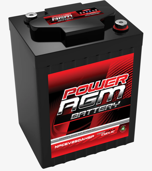 NPC6V250AHSP Power Crank 6V 250 AH Battery | 6 Volt AGM Cyclic Range