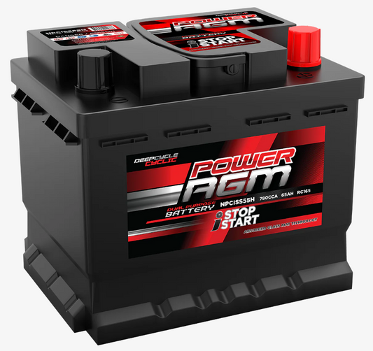NPCISS55H Power Crank 780 CCA Battery | AGM Stop/Start Series