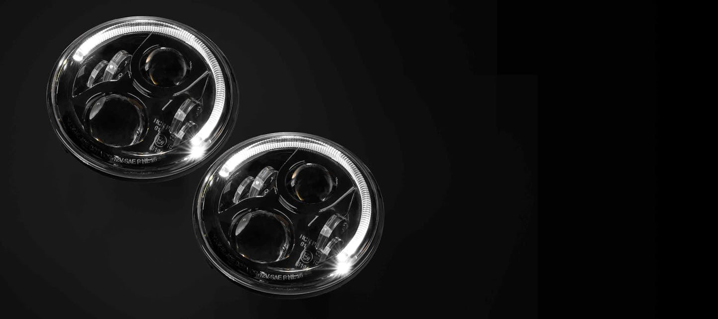 LEDMOTO-CARBON-7-PAIR Carbon 7 Inch LED Headlight - Black (pair)