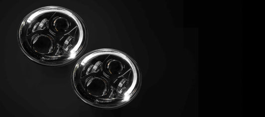 LEDMOTO-CARBON-7-PAIR Carbon 7 Inch LED Headlight - Black (pair)