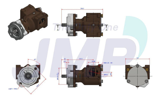 JPR-S7619 Aftermarket John Deere 6081 Seawater Pump RE45459, RE45458, Sherwood P1719 Series | Sawley's Select Marine Parts