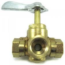 33302-10 Moeller 1/4 FNPT Brass Three-Way Valve | Marine Pump & Fitting