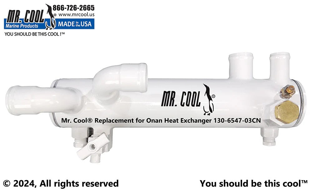 130-6547-03CN Aftermarket Onan MDKAL/MDKAV/MDKAW/MDKAZ Heat Exchanger 130-4702, 130-4985, 130-6547-02, 130-6547-03 | Sawley's Select Marine Parts