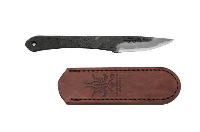 KB421H - 65mm White Steel Hayashi Blade (White Steel Handle with Leather Sheath)