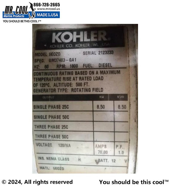 GM37676 Aftermarket Kohler 7EFOZD/8.5EFOZD/9EFOZD Heat Exchanger | Sawley's Select Marine Parts