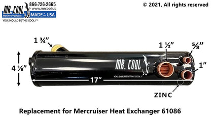 61086A7 Aftermarket Mercruiser 3.0L Heat Exchanger | Sawley's Select Marine Parts
