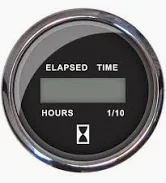 204683 Faria Chesapeake Black 2" Digital Hour Meter 10000hrs 12-32 VDC | Genuine Faria Gauge