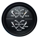 204662 Faria Chesapeake Black 4" 4 in 1 (Temp, Fuel, Amps and Oil Pressure) | Genuine Faria Gauge