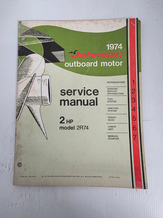 1974 Johnson 2HP Service Manual | Genuine Used Manual