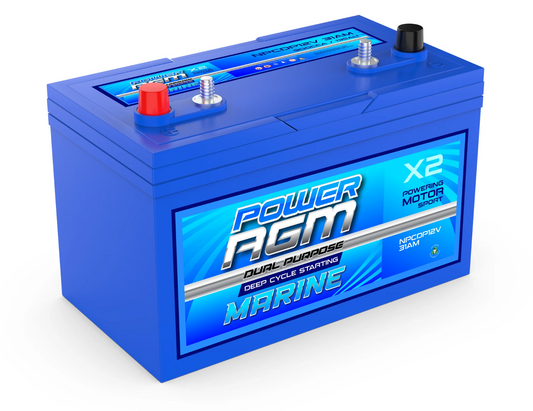 NPCDP12V31AM Power Crank 135 AH 900 CCA Battery | Dual Purpose AGM Marine Deep Cycle Starting