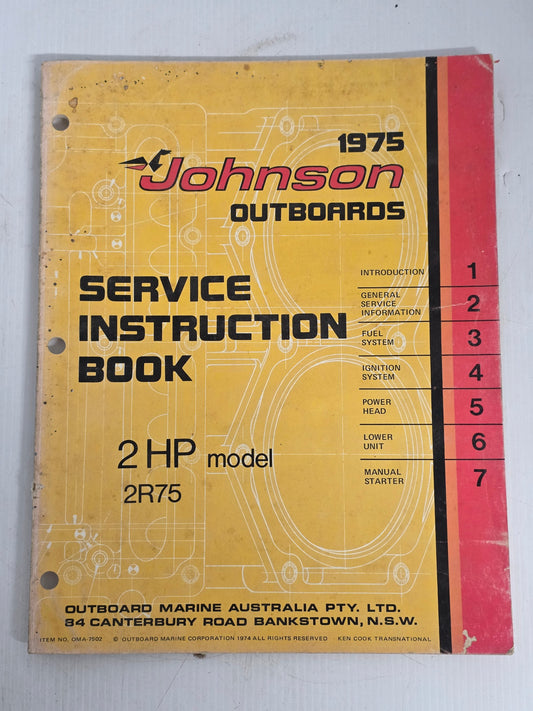 1975 Johnson 2HP Service Manual | Genuine Used Manual