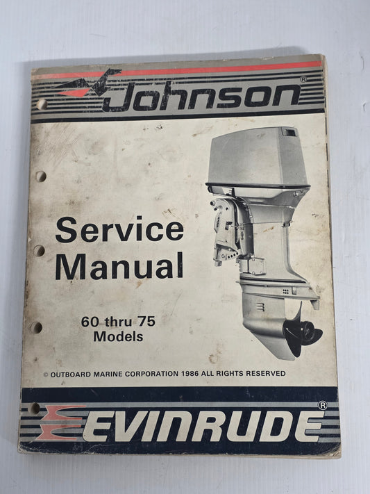 1986 Johnson CU 60 through 75 Models Service Manual | Genuine Used Manual