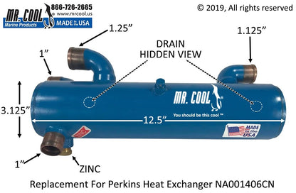 NA001406CN Aftermarket Perkins 4.107/4.108 Heat Exchanger | Sawley's Select Marine Parts