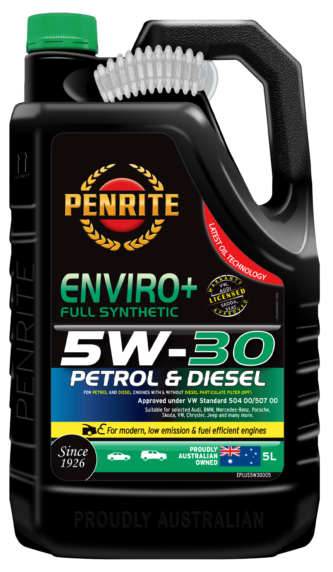 EPLUS5W30005 Penrite Enviro+ 5W30 Full Synthetic 5L | Genuine Penrite Lubricants
