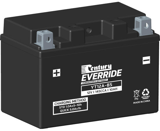 151135 Century EverRide YT12A-BS Maintenance Free AGM Battery | Genuine Century Battery