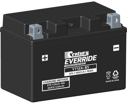 151135 Century EverRide YT12A-BS Maintenance Free AGM Battery | Genuine Century Battery