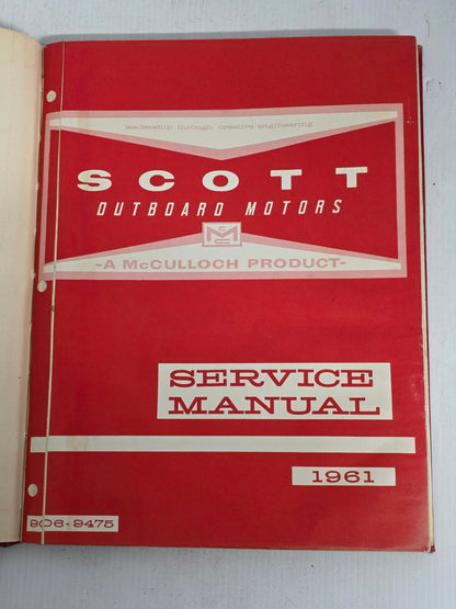 1961 Scott Outboard Motors Service Manual | Genuine Used Manual