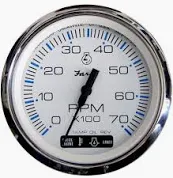 204602 Faria Chesapeake White 4" Tacho 7000rpm Outboard | Genuine Faria Gauge