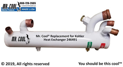 246491 Aftermarket Kohler Heat Exchanger 4EFZ, 4ESZ, 5EFZ, 6.5ESZ | Sawley's Select Marine Parts