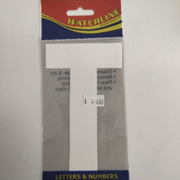 54725T Boat Letter T White 6" Pack of 2 | Vessel Identification Stickers