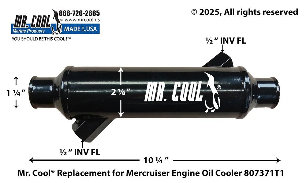 807371T1 Aftermarket Mercruiser V8 Big Block Offset Oil Cooler | Sawley's Select Marine Parts