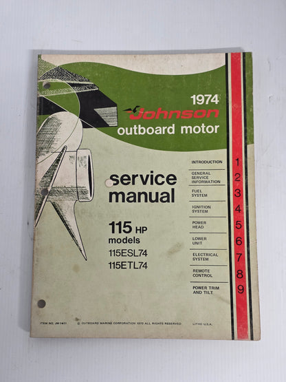1974 Johnson 115HP Service Manual | Genuine Used Manual