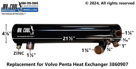 3860907 Aftermarket Volvo Penta 8.1 GI/8.1 IPS Petrol Heat Exchanger | Sawley's Select Marine Parts