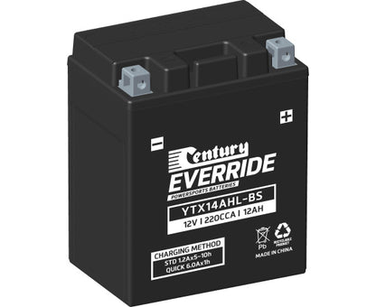 151122 Century EverRide YTX14AHL-BS Hi Performance AGM - YTX Battery | Genuine Century Battery
