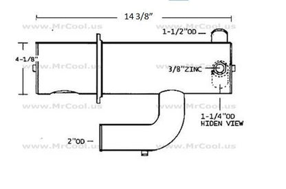 NA004490 Aftermarket Perkins 6.354 Short Heat Exchanger 14-3/8 in | Sawley's Select Marine Parts