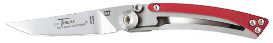 CD.179.96 Claude Dozorme  - 8cm Swarovski Series Stainless Steel Pocket Knife (Liner Lock, Red Handle with White Diamantes)