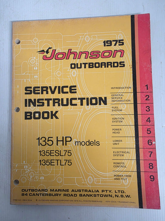 1975 Johnson 135HP Service Manual | Genuine Used Manual