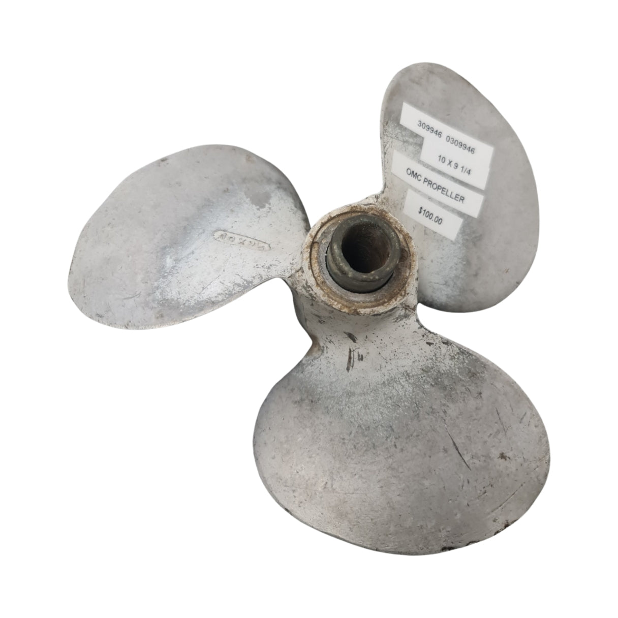 0309946 Evinrude/Johnson 10 x 9 1/4 Pin-Drive Aluminium Propeller | Genuine Used Part