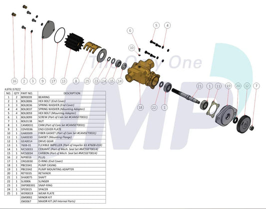 JPR-S7622 Aftermarket Cummins 6BT5.9-M2/6CTA8.3-M Seawater Pump 2 Inch & 1-3/4 Inch Ports | Sawley's Select Marine Parts