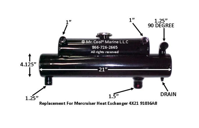91036A8 Aftermarket Mercruiser Heat Exchanger | Sawley's Select Marine Parts