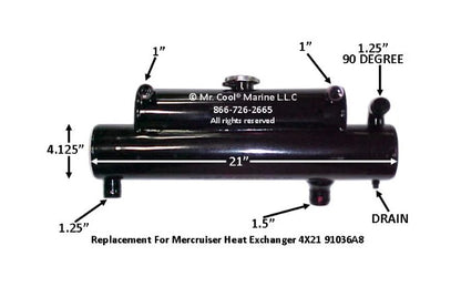 91036A8 Aftermarket Mercruiser Heat Exchanger | Sawley's Select Marine Parts