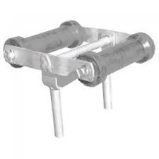 3043 Dunbier Galvanized 2250mm Roller Rail 8 x 8" Hard Poly Rollers