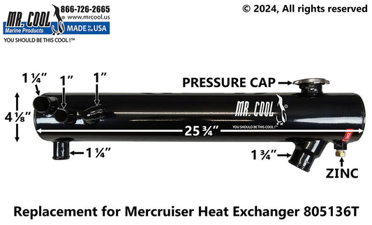 805136T Aftermarket Mercruiser 7.4L Big Block Front-Mount Heat Exchanger | Sawley's Select Marine Parts