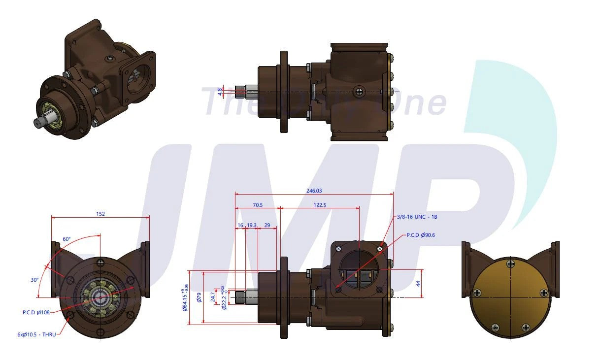 JPR-V3000 Volvo Penta 3829313 Seawater Pump Replacement JPR-V3000