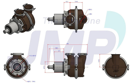 JPR-C3800V Aftermarket Cummins K38/K50 Seawater Pump 3049157 | Sawley's Select Marine Parts