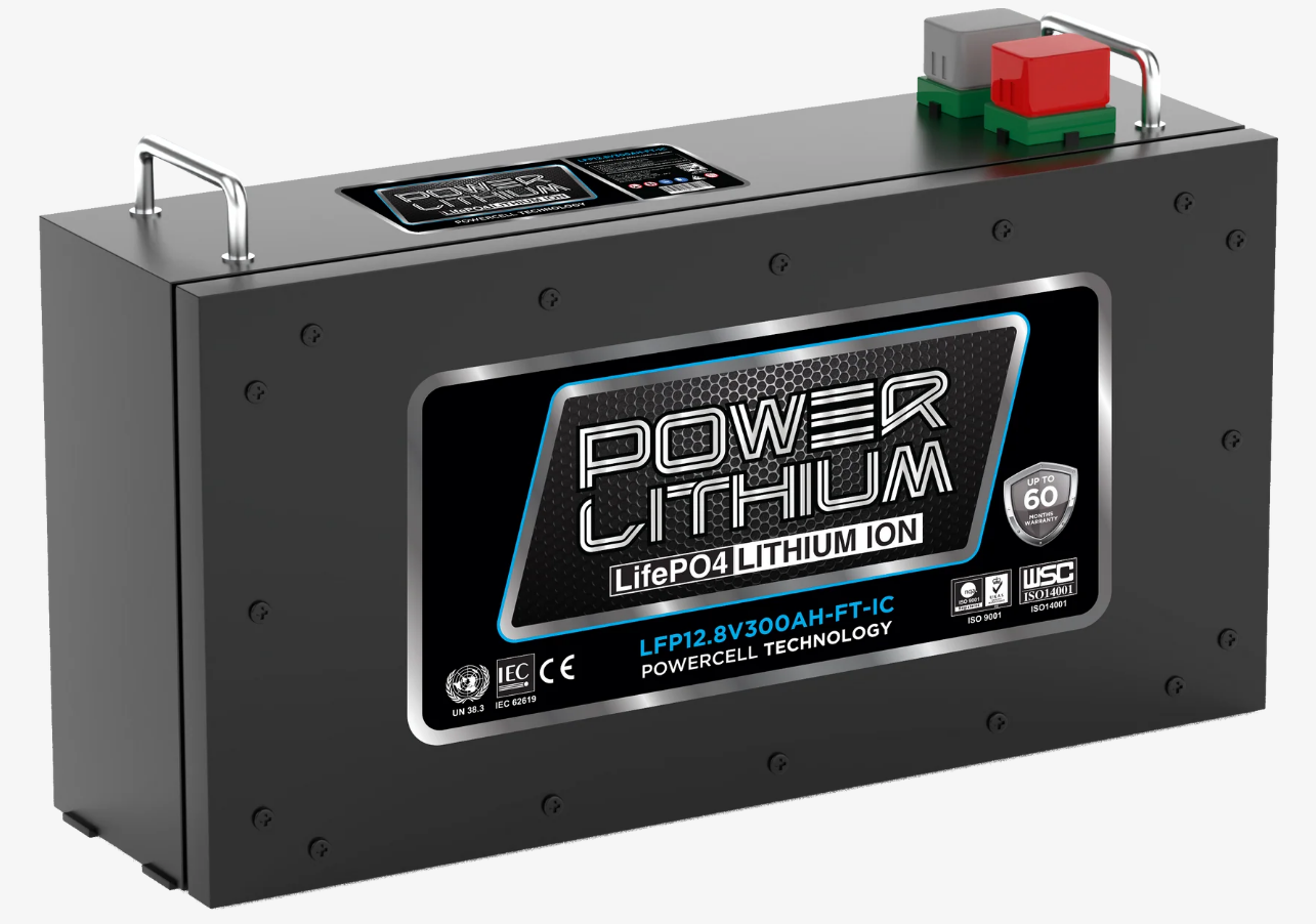 LFP12.8V300AH-FT-IC Power Crank 300 AH Battery | 12V Lithium Front Terminal Deep Cycle