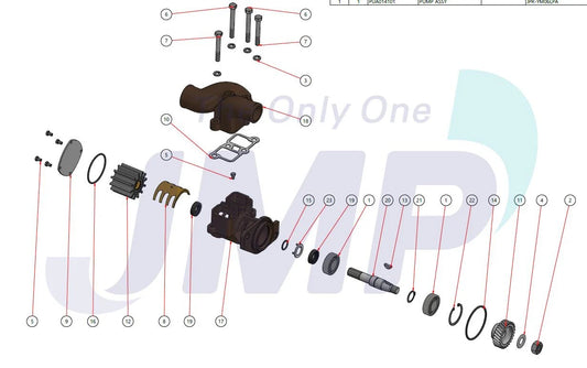 JPR-YM06LP(A) Aftermarket Yanmar 6LP/6LPA-STP2 Seawater Pump with Ports 119773-42502 | Sawley's Select Marine Parts