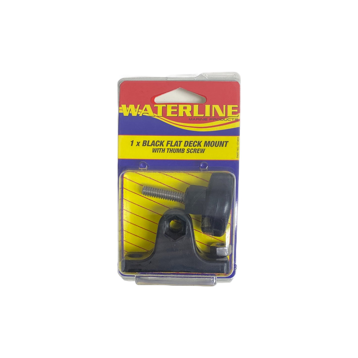 171403 Black Flat Deck Mount with Thumb Screw | Marine Deck Hardware