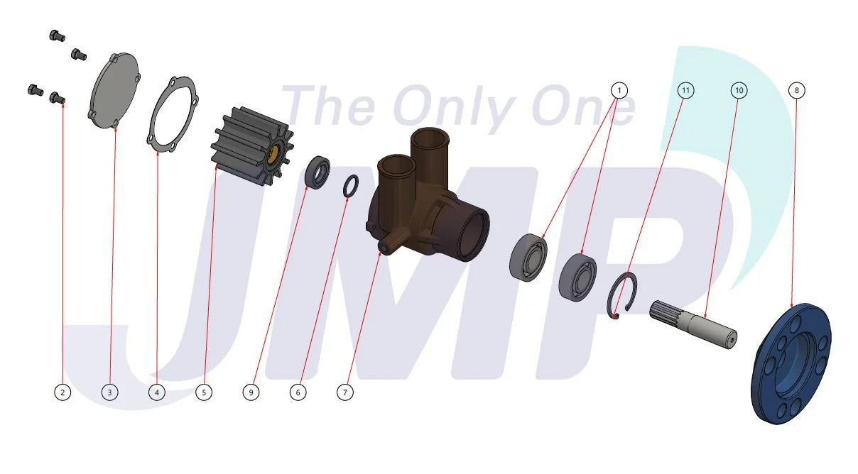 JPR-CP25UH Seawater Pump V6 & V8 Gas Engine Small & Big Block JPR-CP25UH