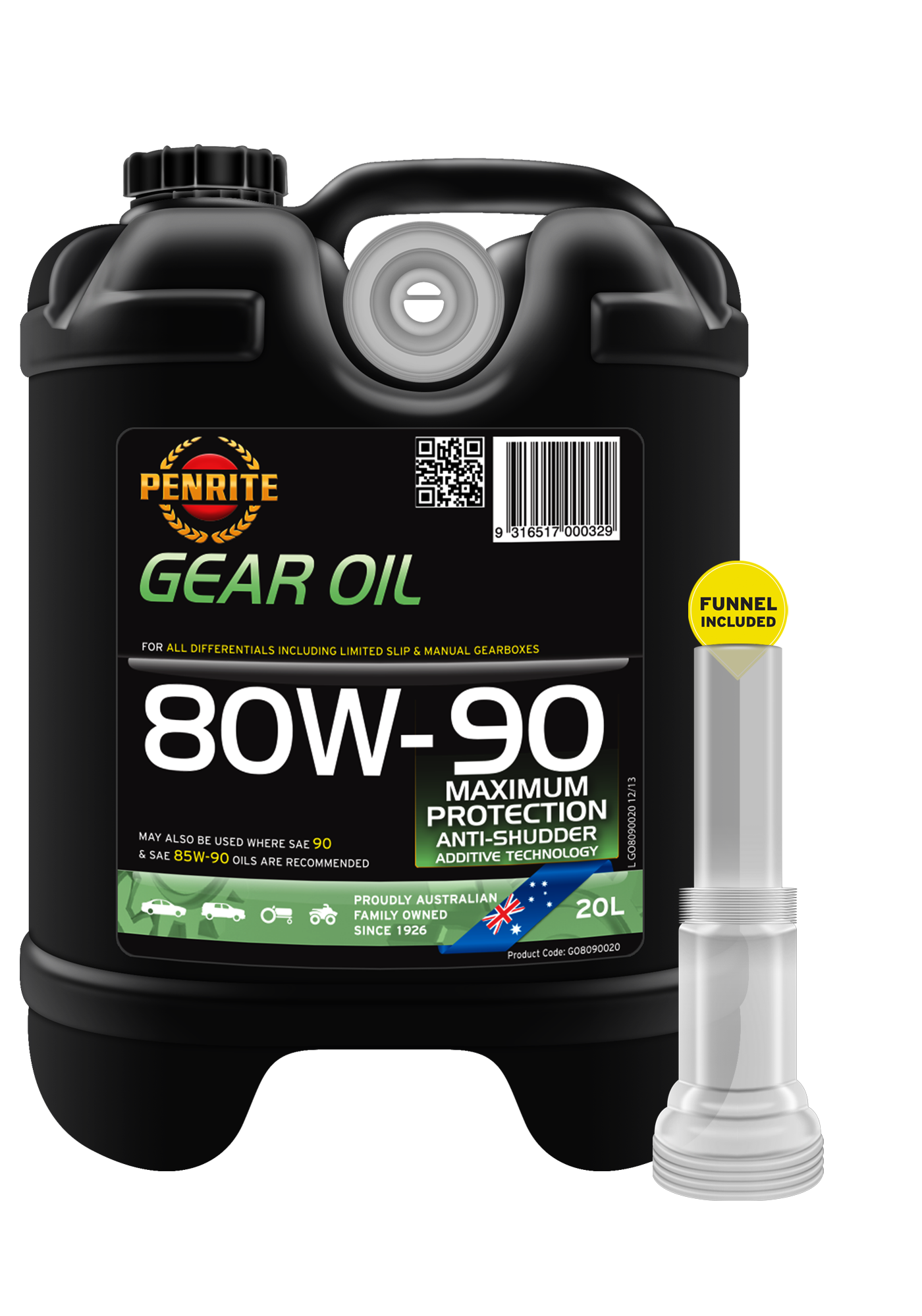 GO8090020 Penrite Gear Oil 80W90 (Mineral) 20L | Genuine Penrite Lubricants