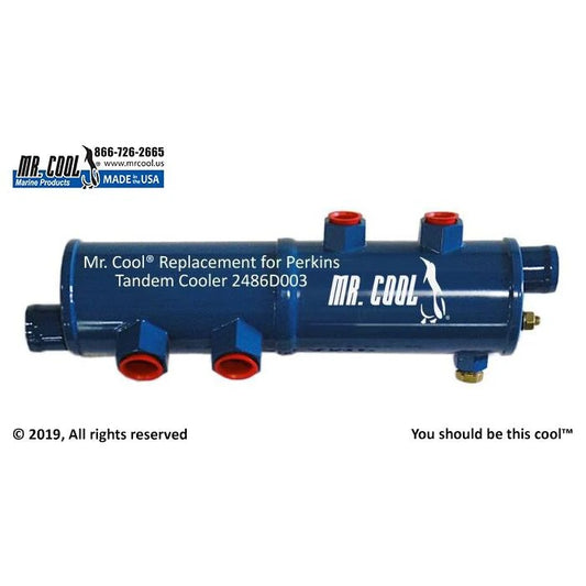 2486D003 Aftermarket Perkins 6-Cylinder Tandem Oil Cooler | Sawley's Select Marine Parts