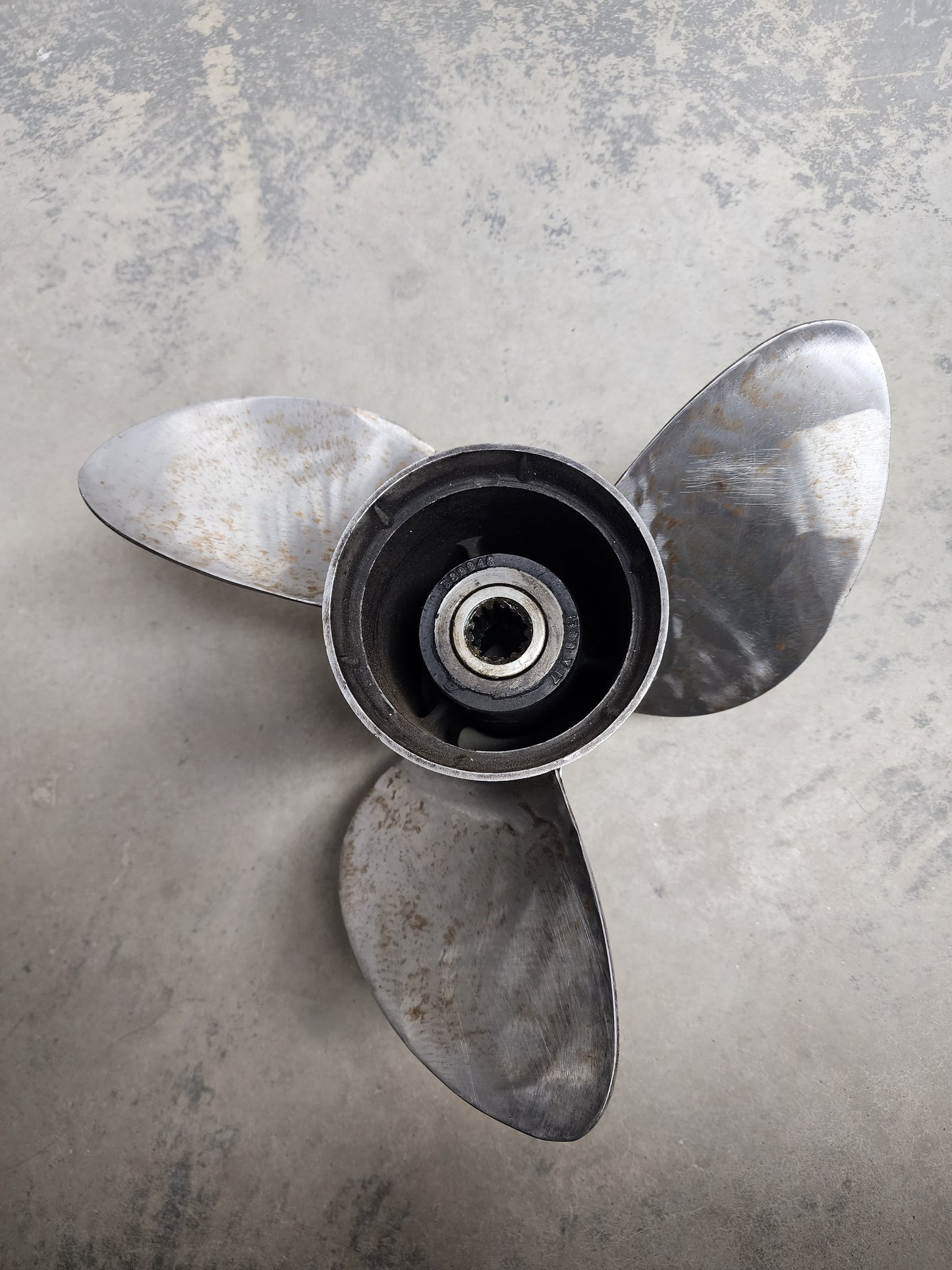0389948 OMC Propeller 13 3/8 x 17 Stainless Steel | Genuine Used Part