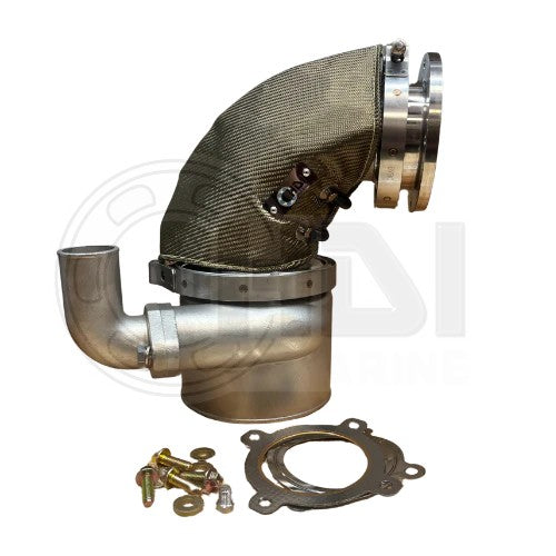 Cummins 6BTA & QSB5.9 Exhaust Mixing Elbow 6" x 1.5" CAST 316 Stainless HDI C5.9
