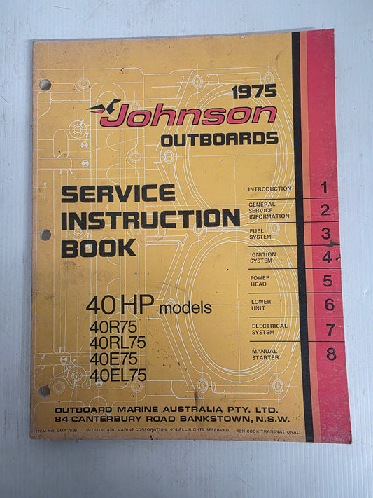 1975 Johnson 40HP Service Manual | Genuine Used Manual